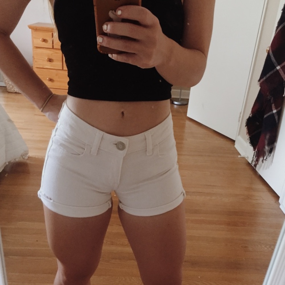 White American eagle jean shorts